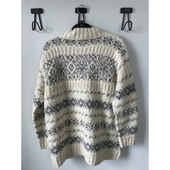 Jones New York Women's Hand Knit Full Zip Cardigan Long Sleeve Cream Size L NWT - Picture 3 of 7